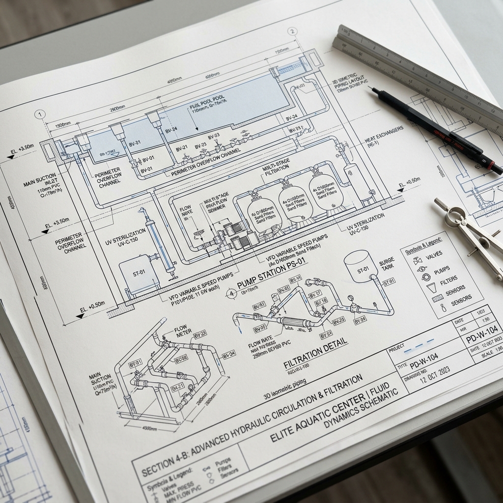 Hydraulic and CAD Engineering Blueprint